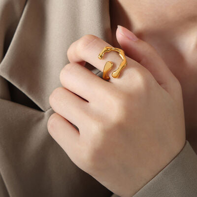 swvws 18K Gold-Plated Irregular Open Ring