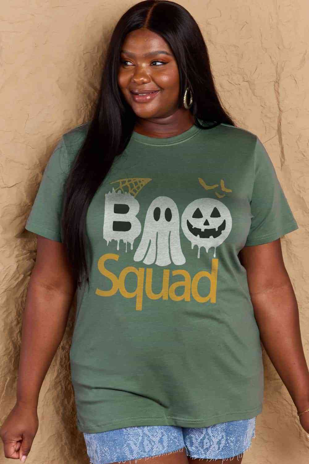 swvws Simply Love Full Size BOO SQUAD Graphic Cotton T-Shirt