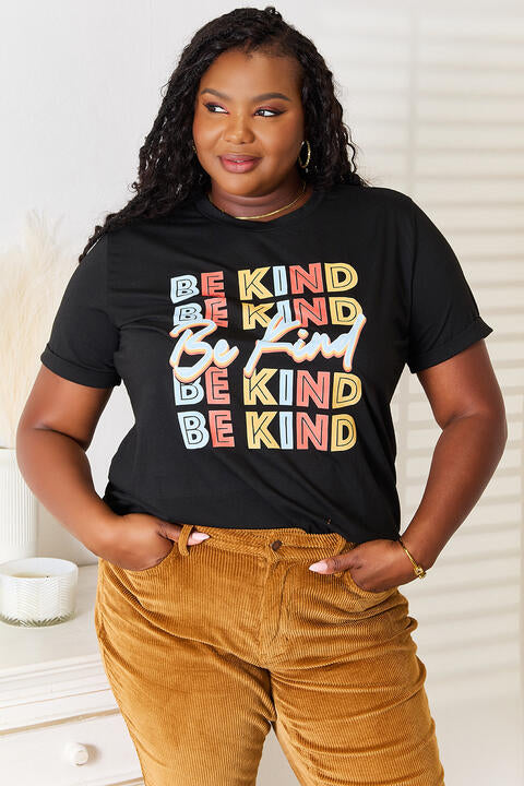 swvws Simply Love BE KIND Graphic Round Neck T-Shirt