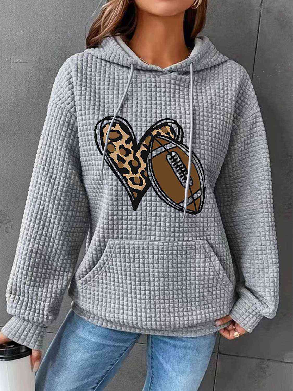 swvws Heart & Football Graphic Hoodie