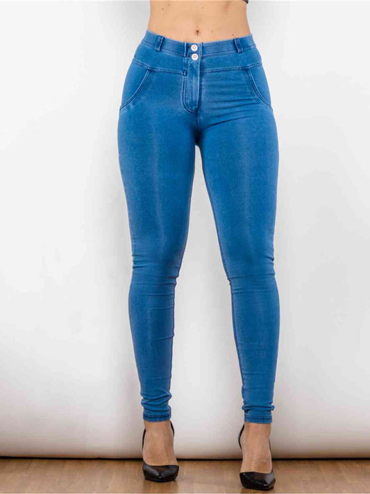 swvws Full Size Buttoned Skinny Jeans