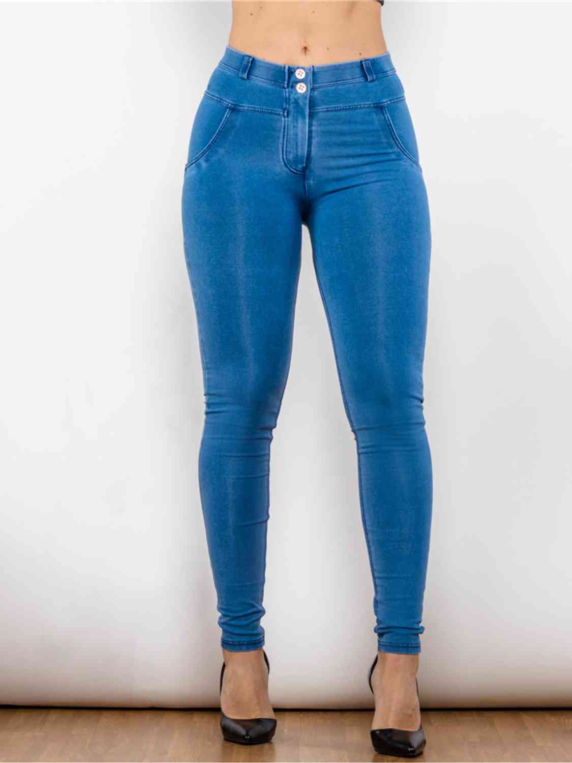 swvws Full Size Buttoned Skinny Jeans