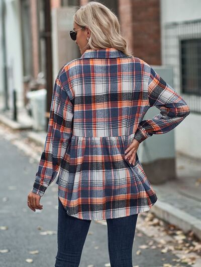 swvws Plaid Button Up Dropped Shoulder Shirt