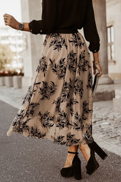 swvws Embroidered High Waist Maxi Skirt