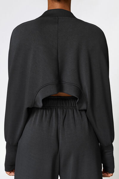 swvws Open Front Long Sleeve Cropped Active Outerwear