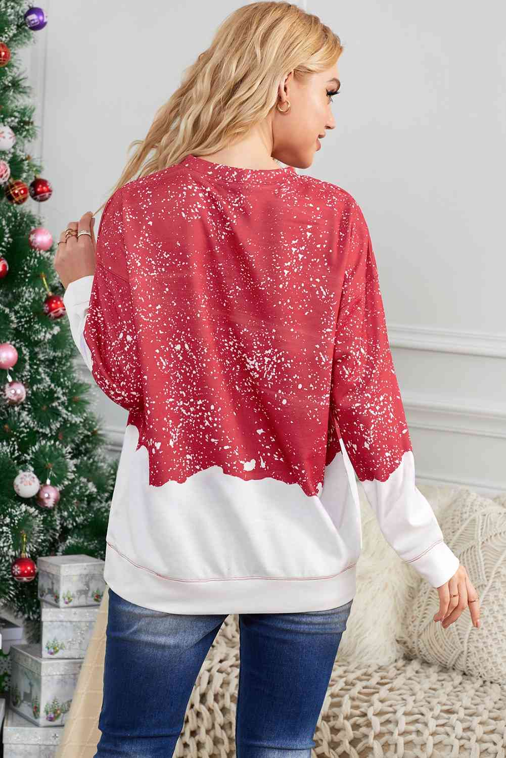 swvws Round Neck Dropped Shoulder Sweatshirt