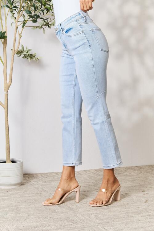 swvws BAYEAS Full Size High Waist Straight Jeans