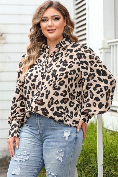 swvws Plus Size Printed Long Sleeve Shirt