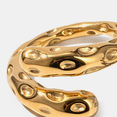 swvws Titanium Steel Gold-Plated Bypass Ring