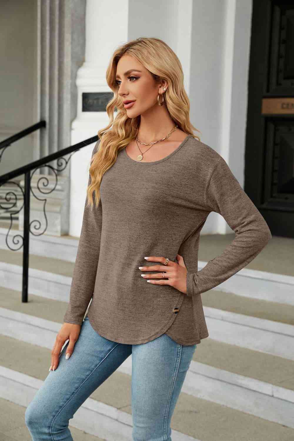 swvws Round Neck Long Sleeve T-Shirt