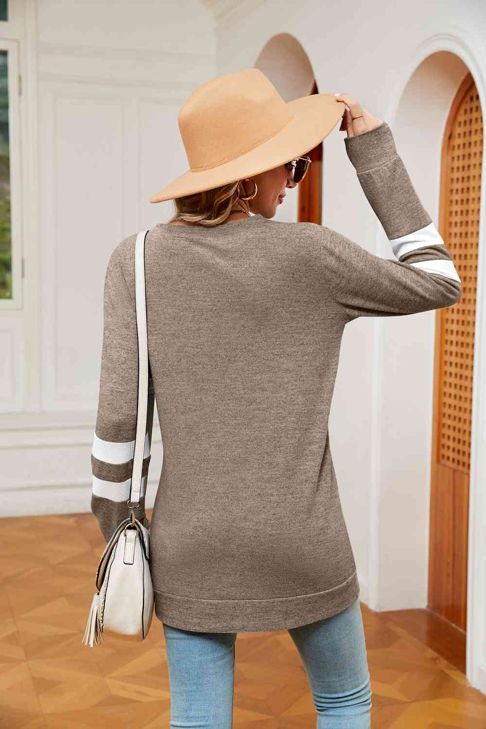 swvws Round Neck Long Sleeve Top