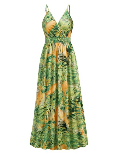 swvws Printed Surplice Spaghetti Strap Dress