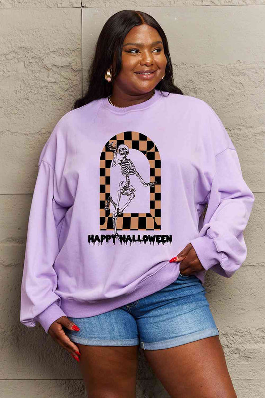 swvws Simply Love Full Size HAPPY HALLOWEEN Graphic Sweatshirt