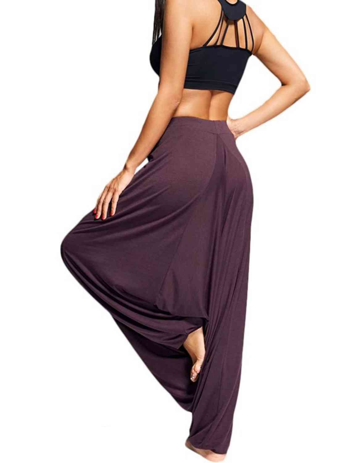 swvws Tied Mid Waist Long Harem Pants