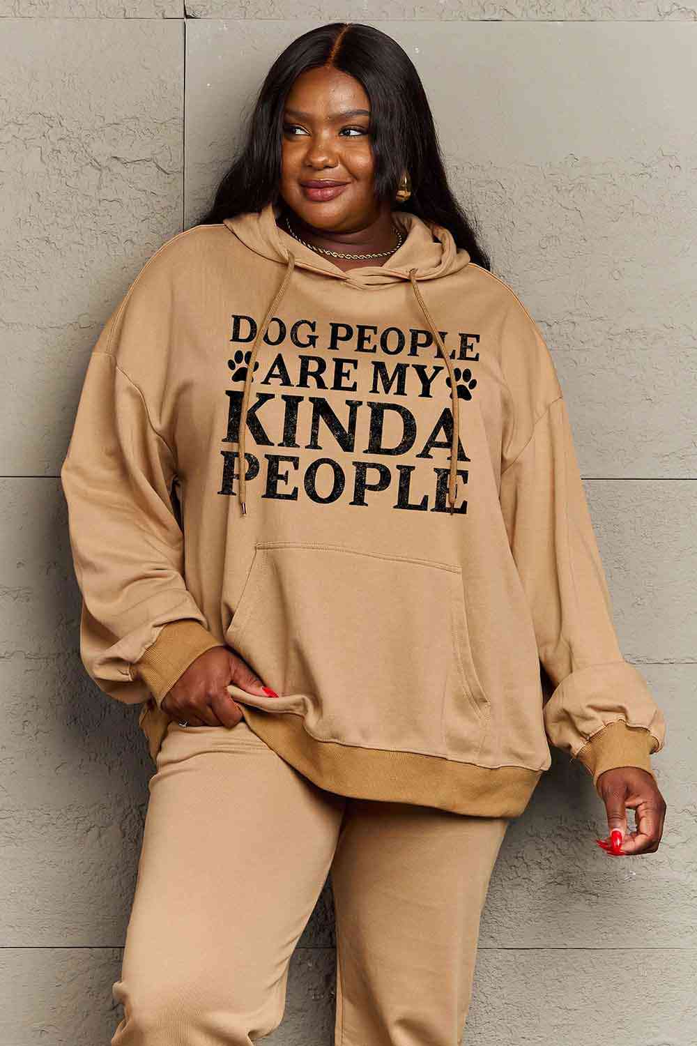 swvws Simply Love Simply Love Full Size Dog Paw Slogan Graphic Hoodie