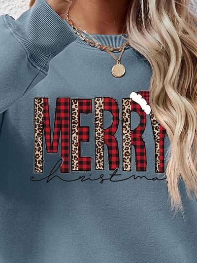 swvws MERRY CHRISTMAS Round Neck Long Sleeve Sweatshirt