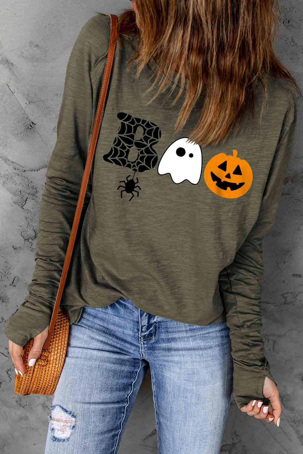 swvws Halloween Graphic Long Sleeve T-Shirt