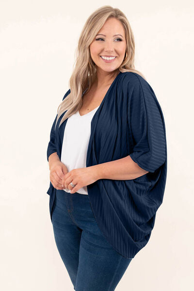 swvws Plus Size Ribbed Cocoon Cover Up