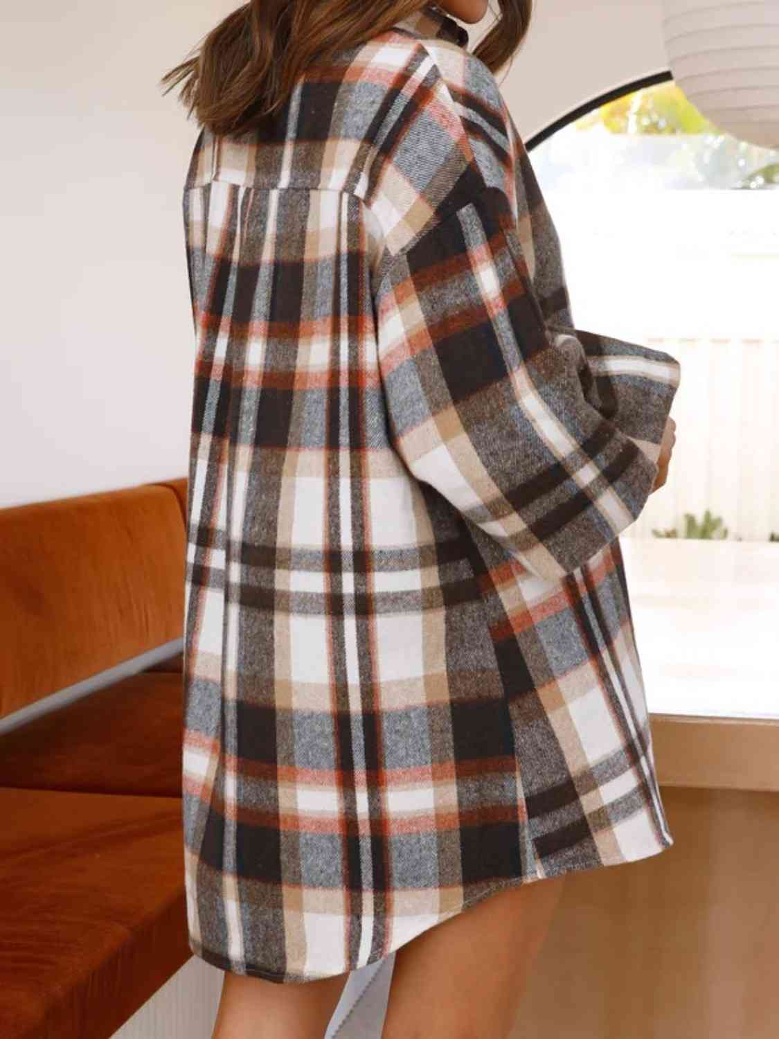 swvws Plaid Lantern Sleeve Shirt