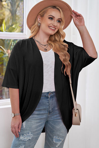 swvws Plus Size Ribbed Cocoon Cover Up