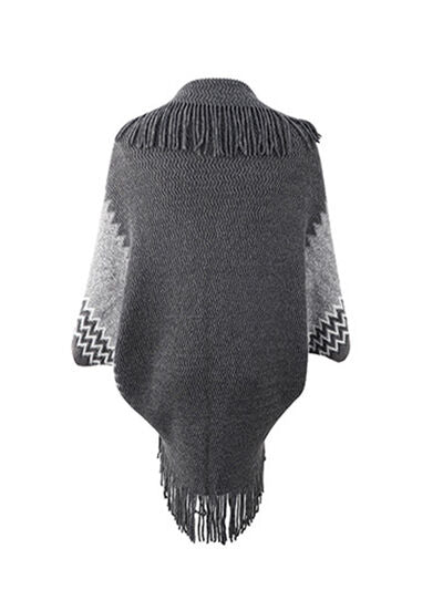 swvws Geometric Fringe Open Front Cardigan