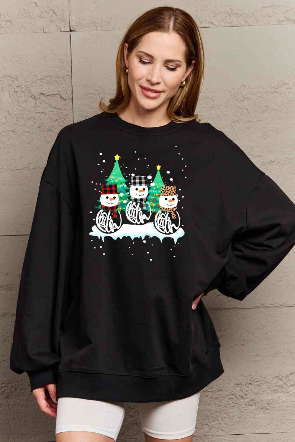 swvws Simply Love Full Size Graphic Round Neck Sweatshirt