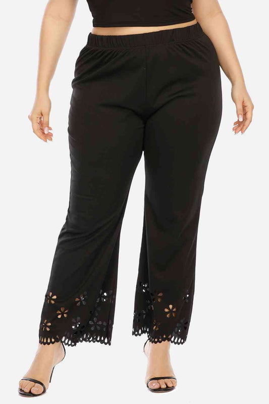 swvws Plus Size Openwork Detail Pants