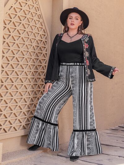 swvws Plus Size Printed Wide Leg Pants