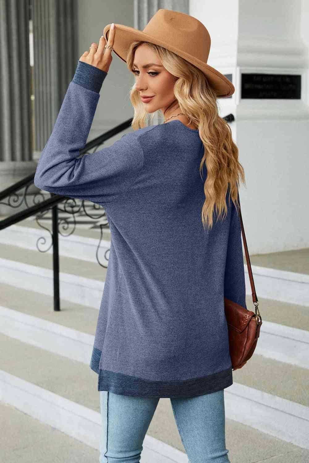 swvws V-Neck Long Sleeve T-Shirt