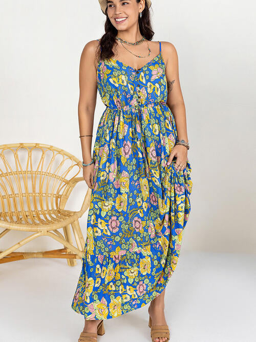 swvws Drawstring Ruffle Hem Maxi Dress