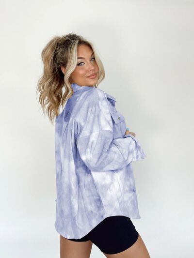 swvws Tie-Dye Button Up Long Sleeve Shirt