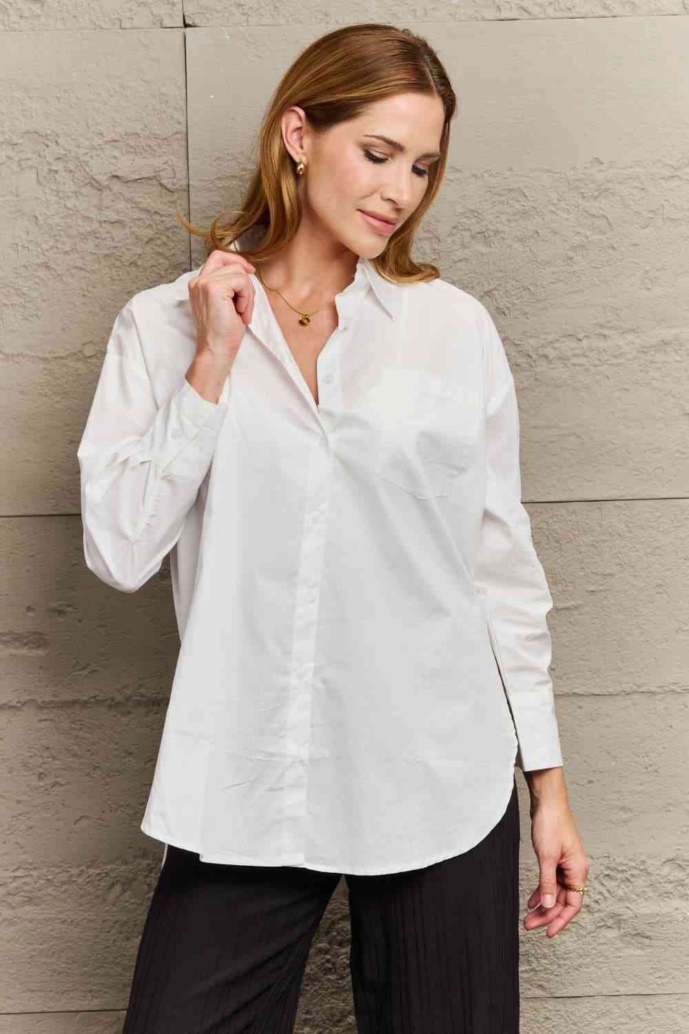 swvws Dropped Shoulder Slit Shirt