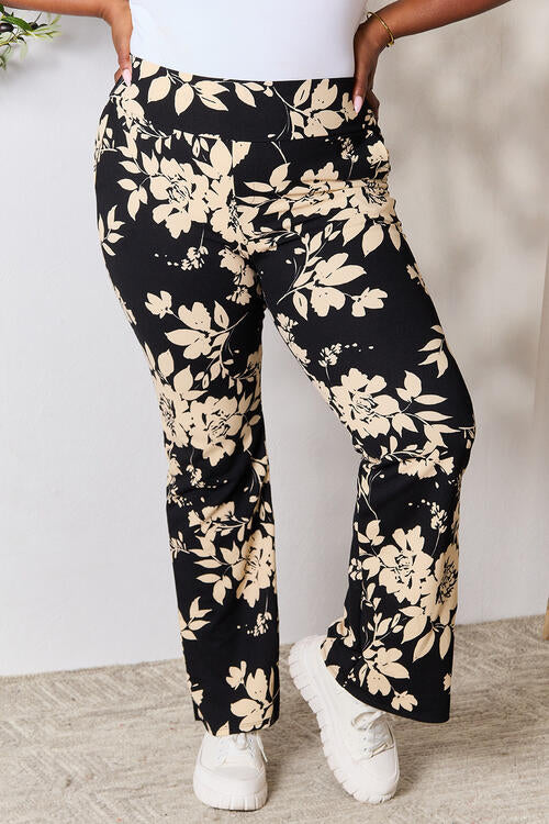 swvws Heimish Full Size High Waist Floral Flare Pants