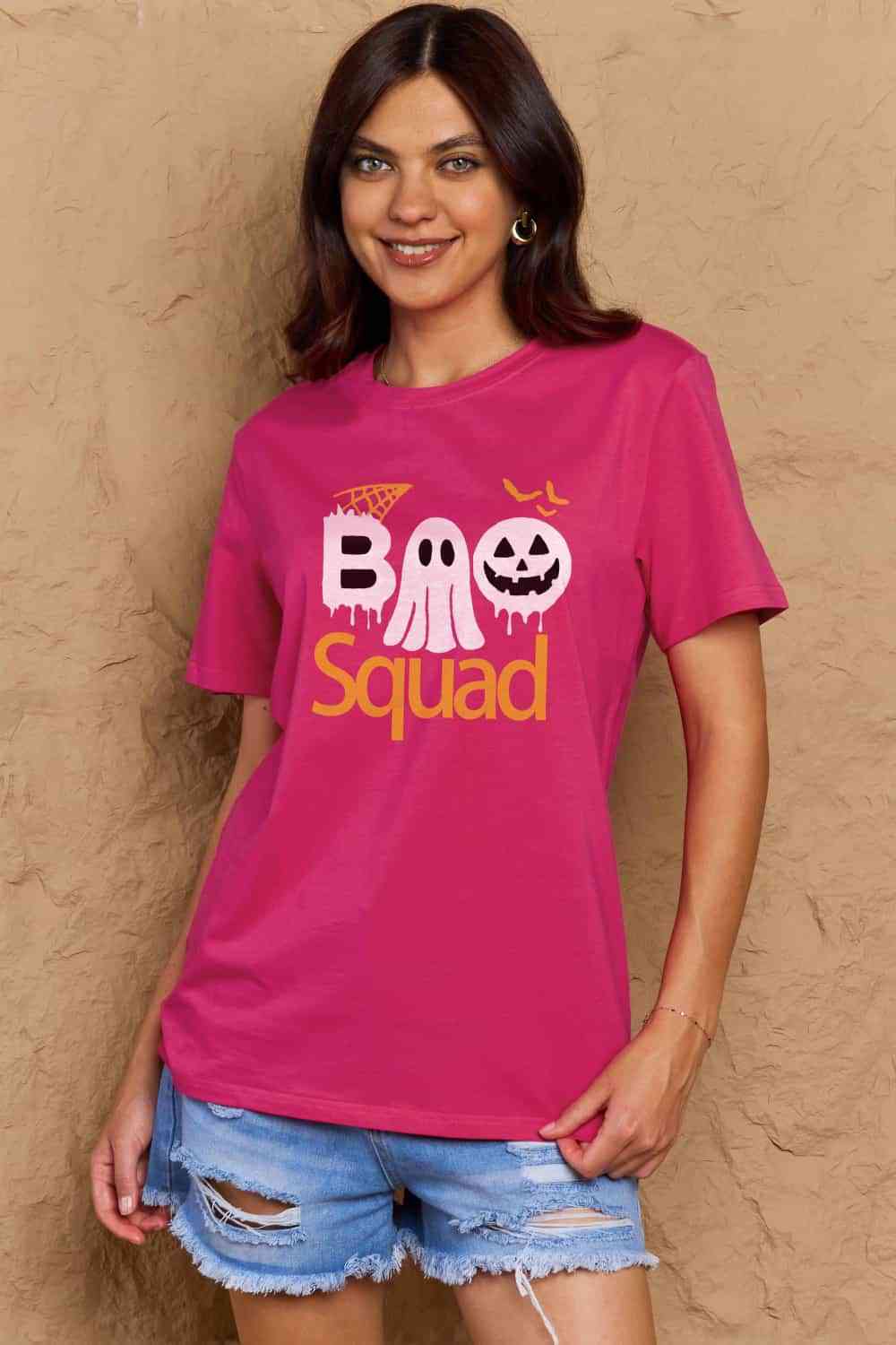 swvws Simply Love Full Size BOO SQUAD Graphic Cotton T-Shirt