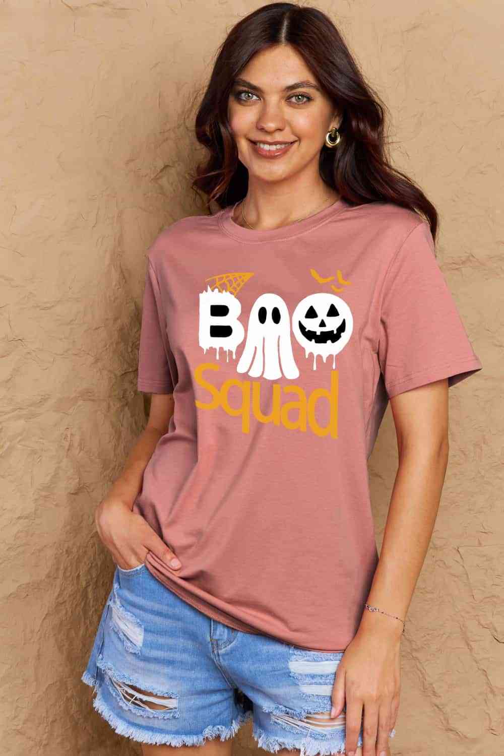 swvws Simply Love Full Size BOO SQUAD Graphic Cotton T-Shirt