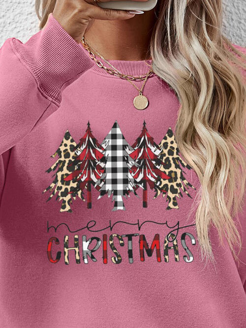 swvws MERRY CHRISTMAS Round Neck Long Sleeve Sweatshirt