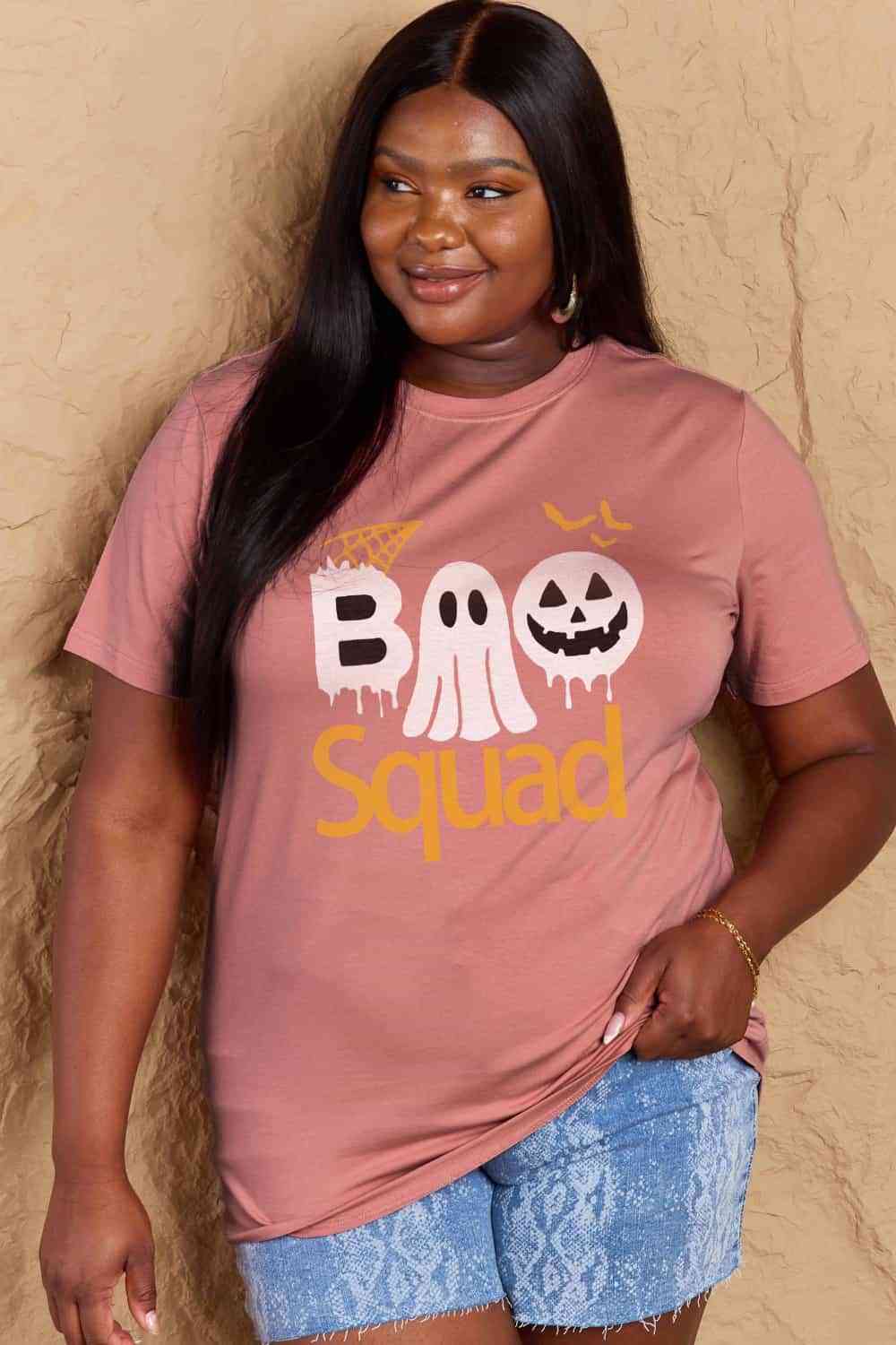 swvws Simply Love Full Size BOO SQUAD Graphic Cotton T-Shirt