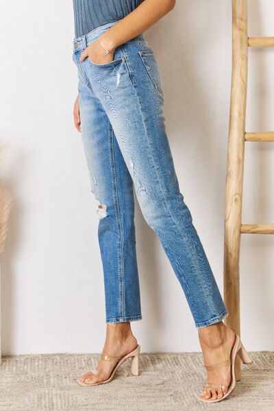 swvws Kancan High Rise Distressed Slim Straight Jeans