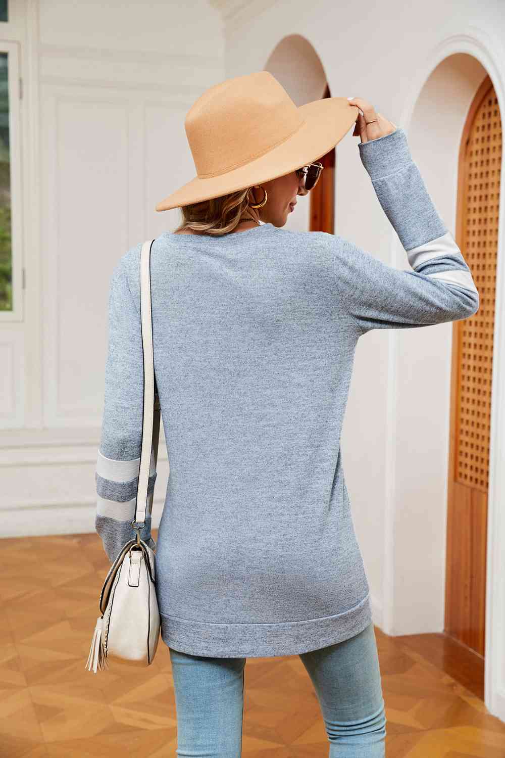 swvws Round Neck Long Sleeve Top