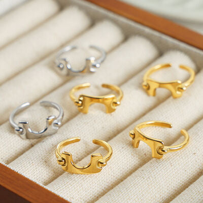 swvws 18K Gold-Plated Irregular Open Ring