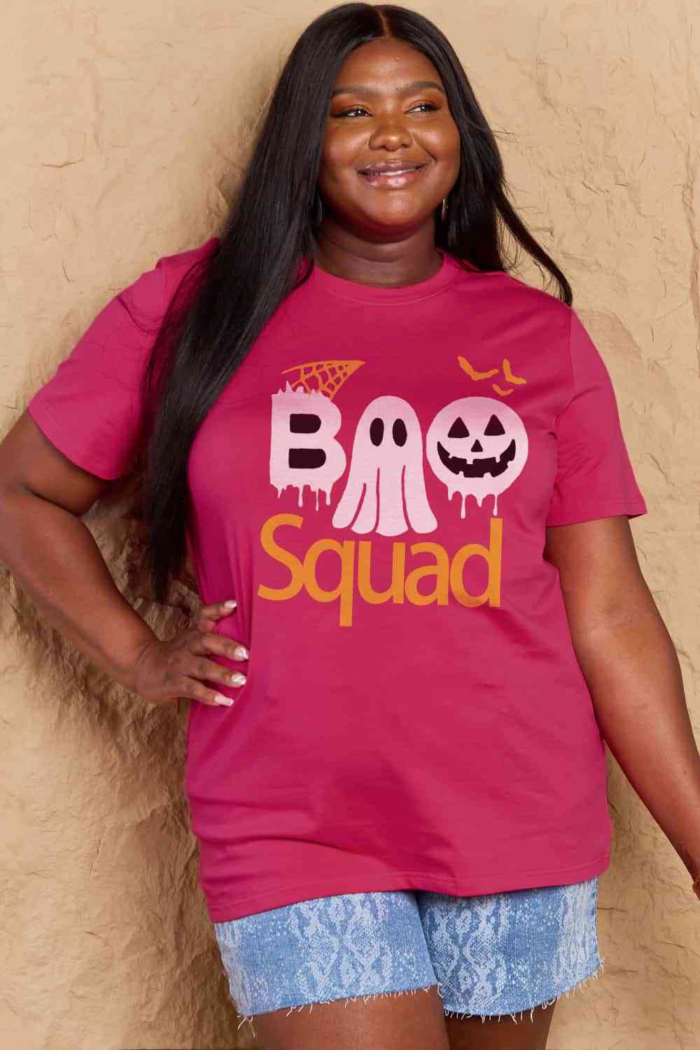 swvws Simply Love Full Size BOO SQUAD Graphic Cotton T-Shirt