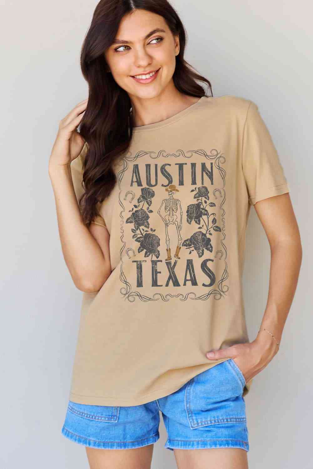 swvws Simply Love Full Size AUSTIN  TEXAS Graphic Cotton T-Shirt