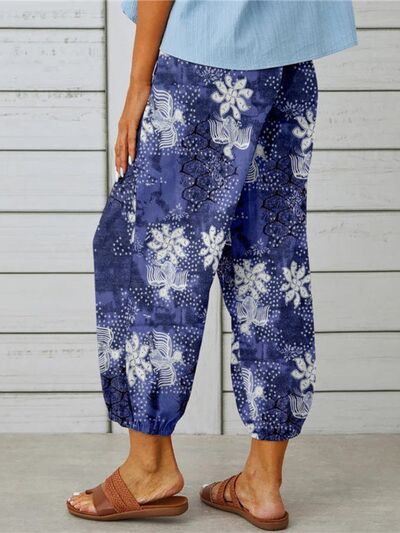 swvws Printed Tied Cropped Pants