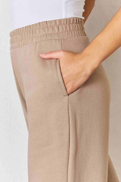 swvws RISEN Wide Waistband Slit Wide Leg Pants