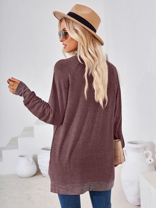 swvws Contrast Mock Neck Long Sleeve T-Shirt