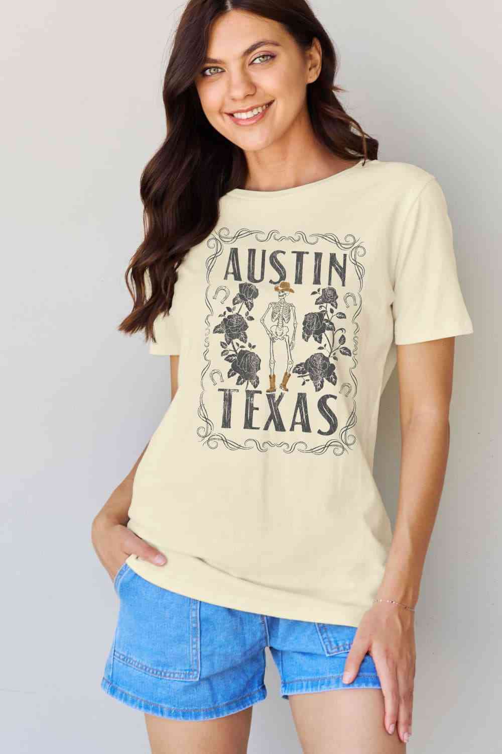 swvws Simply Love Full Size AUSTIN  TEXAS Graphic Cotton T-Shirt