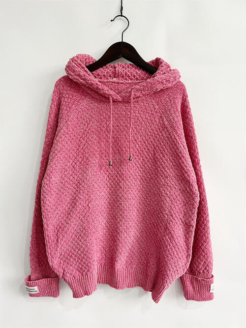 swvws Drawstring Long Sleeve  Hooded Sweater