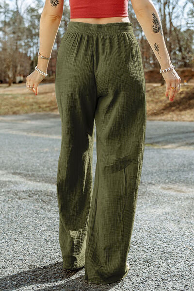 swvws Texture Tied Wide Leg Pants