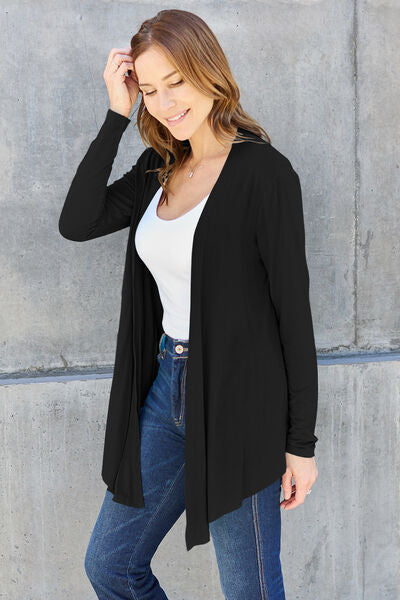 swvws Basic Bae Full Size Open Front Long Sleeve Cardigan