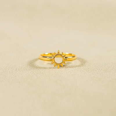 swvws Sun Shape 18K Gold-Plated Ring